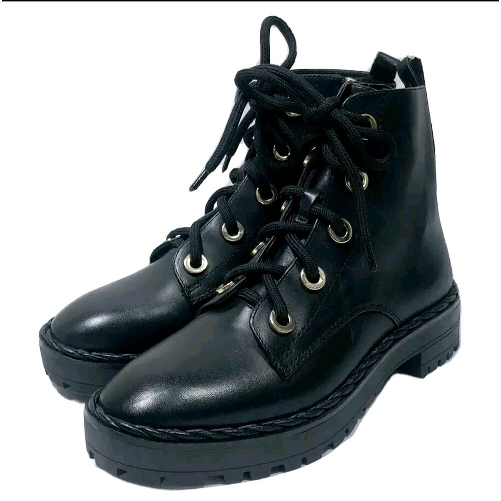 Gianni Bini Leather Leahey Combat Boots Size 7.5